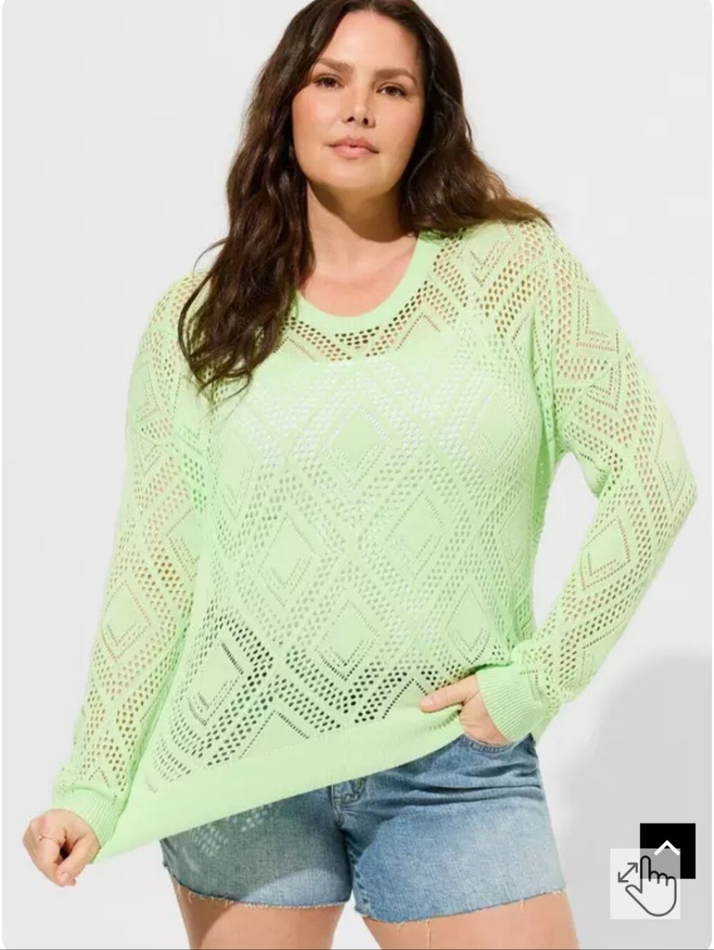 Torrid Pointelle Pullover Long Sleeve Sweater